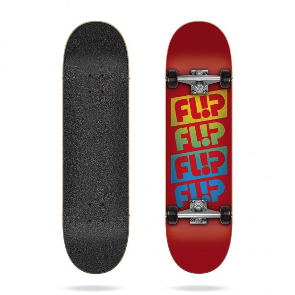 Flip Team Quattro Red 7.88" x 31.60" Complete - Komplett-Skateboard