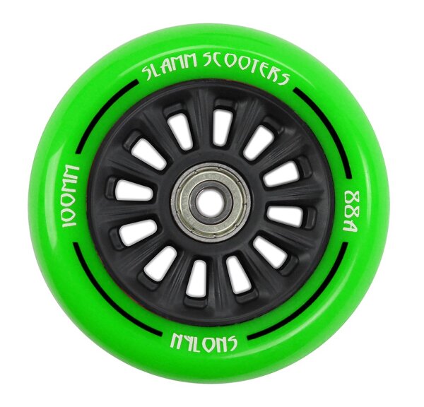Slamm 100mm Nylon Core Wheels Rollen für Stunt Scooter (Stück) Green