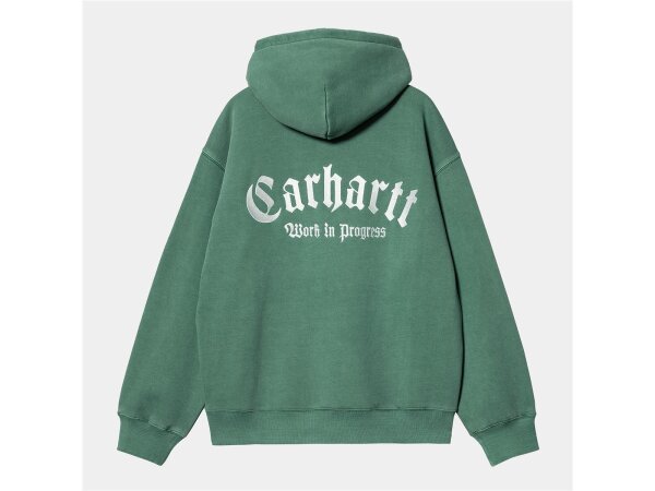 Carhartt WIP Onyx Script Hooded Sweat in Chervil / White