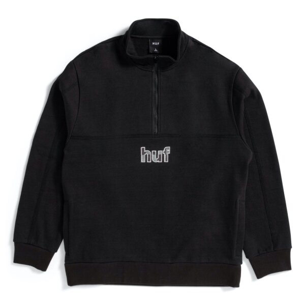 HUF Split 1/4 Zip Mock - black