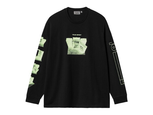 Carhartt WIP X Tresor True Spirit L/S T-Shirt in Black / Glow Green