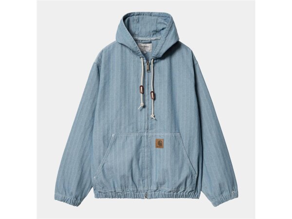 Carhartt WIP Menard Jacket in Monsey Herringbone Denim - 11.4 oz Blue rinsed