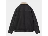 Carhartt WIP Herald Jacket in Black / Wall stone washed