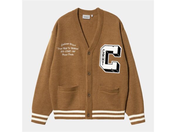 Carhartt WIP Brown Ducks Cardigan Strick für Herren in Hamilton Brown