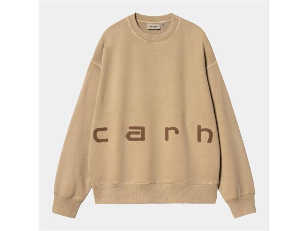 Carhartt WIP Felt Script Sweat für Herren in Peanut / Tobacco garment dyed M