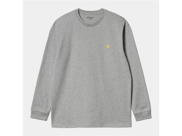 Carhartt WIP L/S Chase T-Shirt in Dark Grey Heather / Gold für Herren