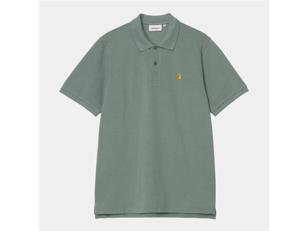 Carhartt WIP Chase Pique Polo Shirt für Herren Silver Pine / Gold