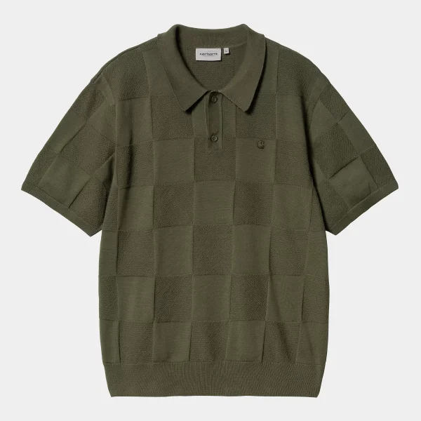 Carhartt WIP Checker Polo Shirt für Herren Dollar Green