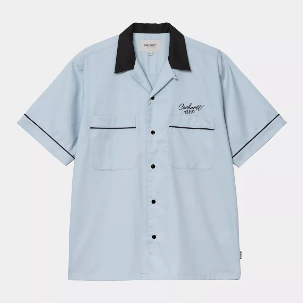 Carhartt WIP s/s Bowl Shirt in Blue Fog / Black für Herren