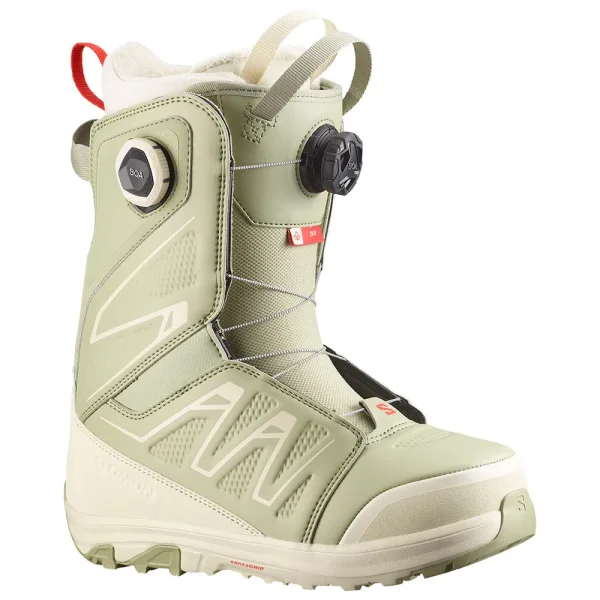 Salomon Ivy Boa SJ Boa Snowboard-Boots für Damen in Tea/Almond Milk/Fiery Red