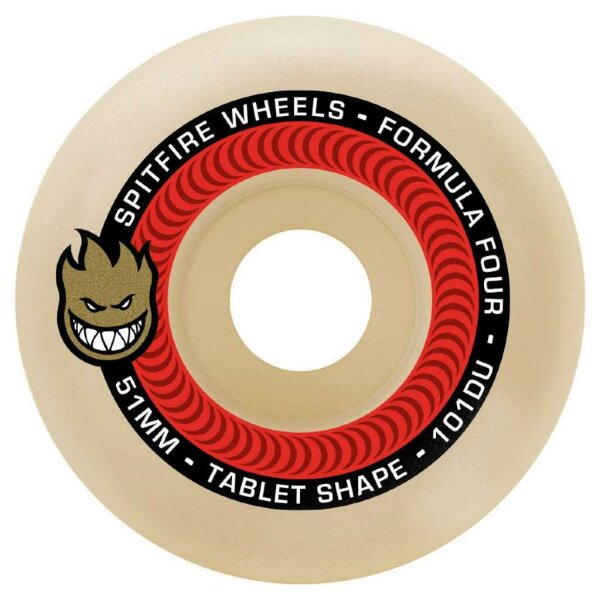 Spitfire Wheels F4 Tablets Natural 53mm 101A Skateboard Rollen (4er Satz)