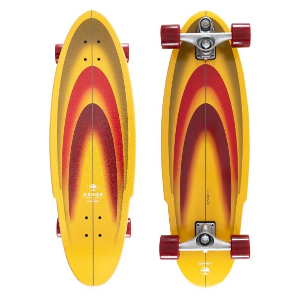 Arbor Surfskate Complete C7 Jordan Brazie Yellow/Red 32.5 IN