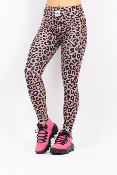 Eivy Pocket Baselayer-Tights für Damen Pink Leopard