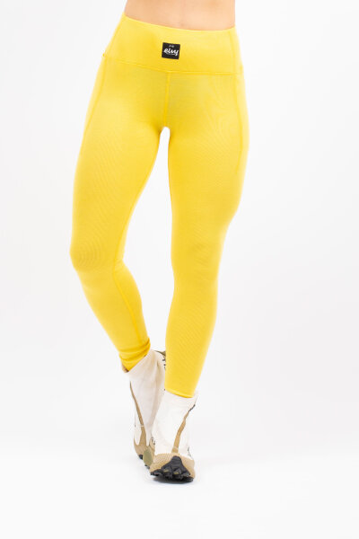 Eivy Pocket Wool Rib Baselayer-Tights für Damen Gelb